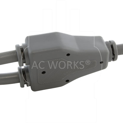 AC WORKS® [MD13AYC13-120] 10ft 13A 16/3 Medical Grade Y-Cable with Two C13 Connectors