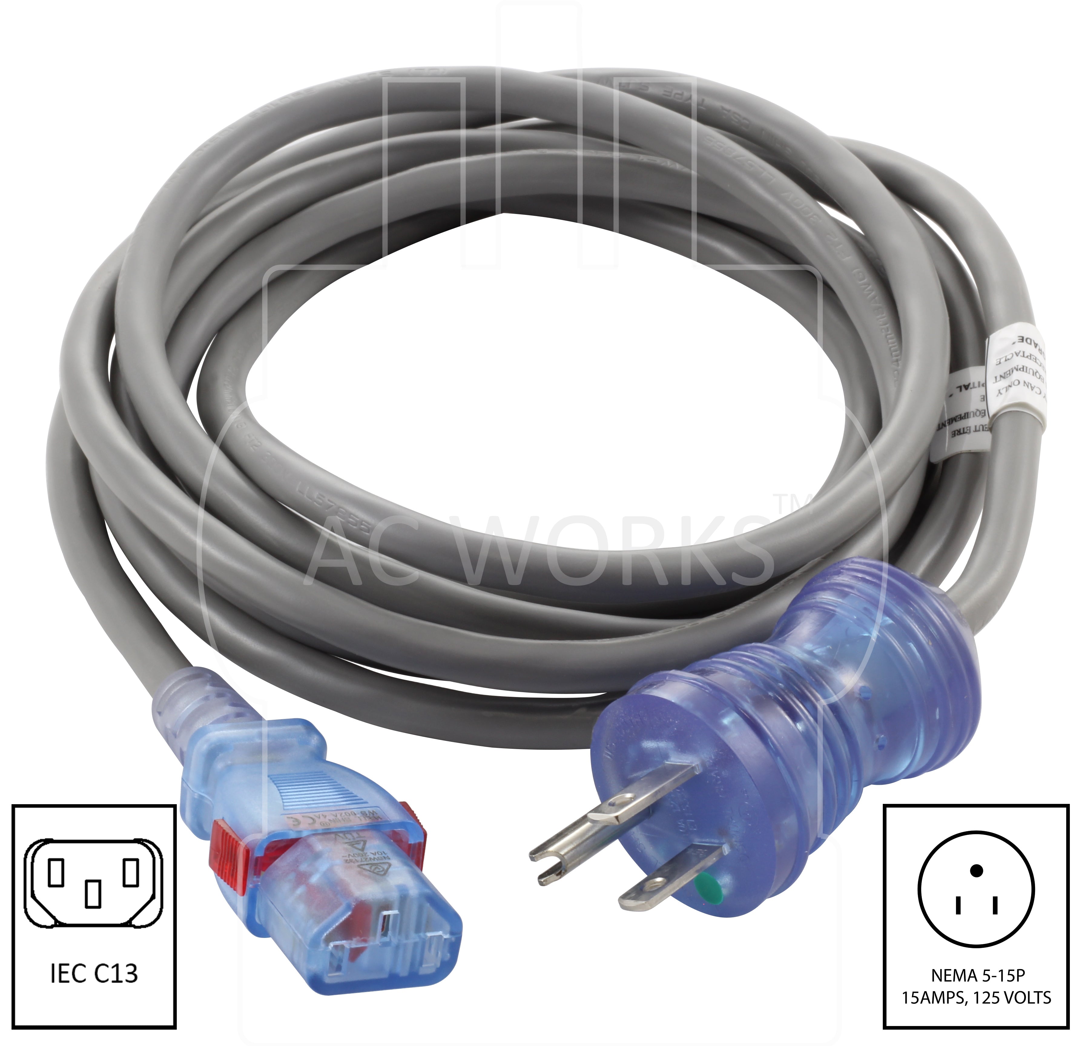 AC Works, household plug to IEC C13