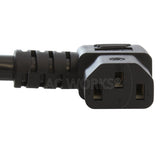 AC WORKS® [MD15ARC13-240BK] 20FT 14/3 15A Medical Grade Power Cord with Right Angle IEC C13