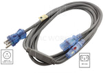AC Works, household plug to 2 IEC C13s, Medical grade Y cable