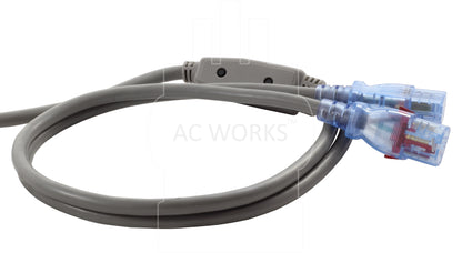 AC Works, Medical grade Y cord, medical cart cord, hospital grade y cord