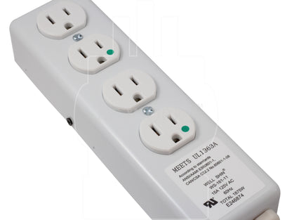 AC Works, Green dots power strip, hospital grade power strip, NEMA 5-15R, 5-15R, 515R