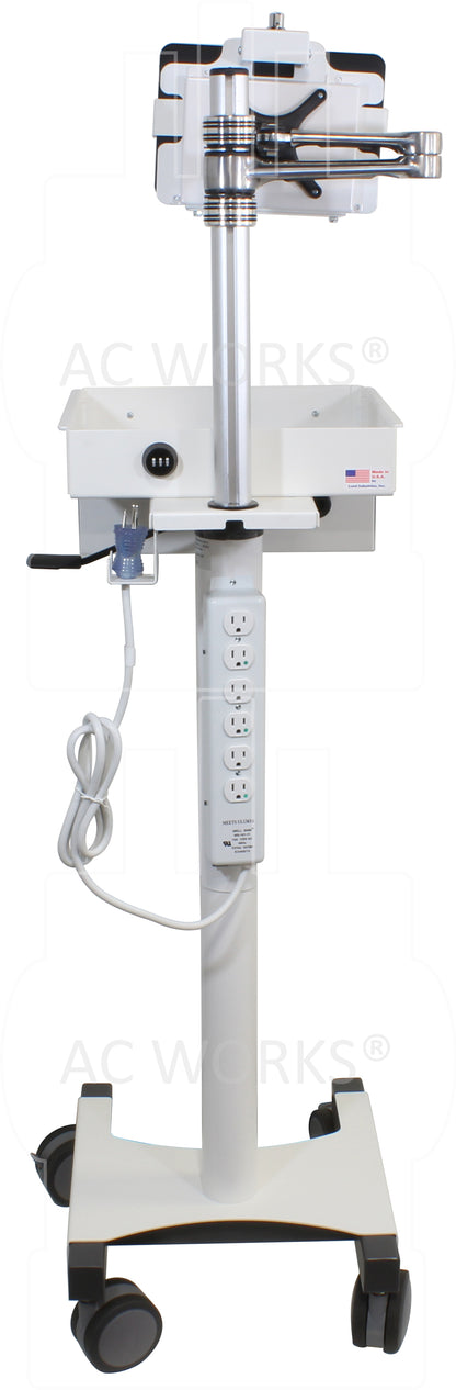 mountable medical grade power strip for data cart