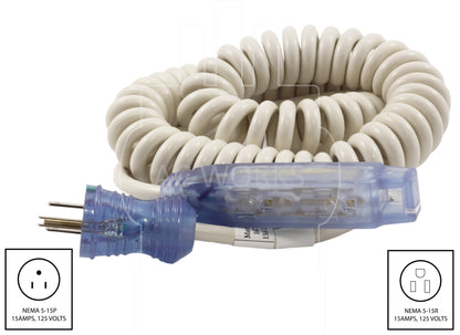 AC Works, IT power cord, hospital grade coiled cord