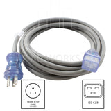 NEMA 5-15P to IEC C19, household plug to C19
