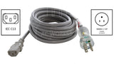 NEMA 5-15P to IEC C13, 515 male plug to C13 female connector, green dot household plug to C13 female connector