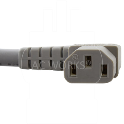 AC WORKS® [MD10ARC13-072] 6ft 18/3 10A Medical Grade Power Cord with Right Angle IEC C13 Connector