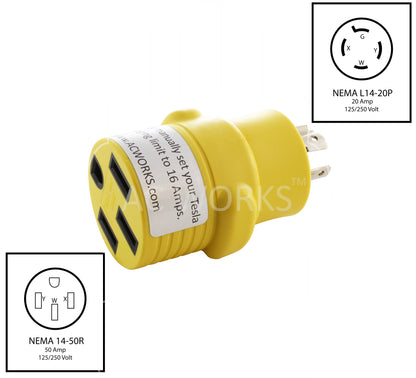 NEMA L14-20P to NEMA 14-50R RV and EV adapter