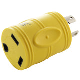 RV/generator adapter, yellow adapter, locking adapter, compact barrel adapter, AC WORKS, AC Connectors