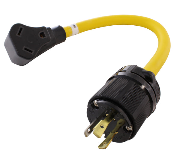 AC WORKS flexible yellow RV to generator adapter