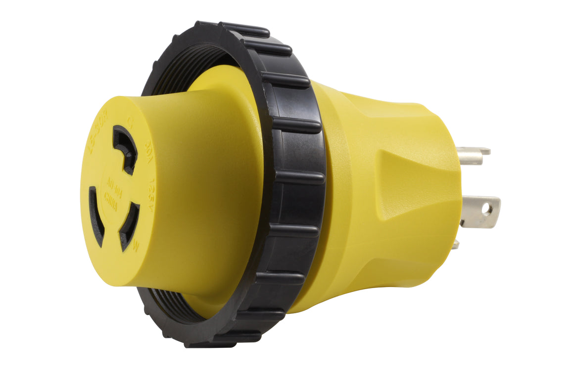 AC WORKS® RV Marine Adapter 30A Locking Plug to 30A RV/Marine Adapter ...