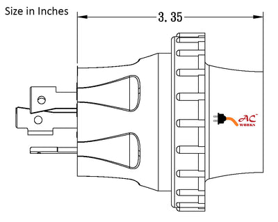 AC Works, AC Connectors, RVL530M30, manufacturer drawing, 30 amp marine adapter