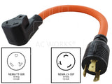 AC WORKS® [RVL530TT-018] 1.5FT L5-30P 30A Locking Plug to 30A RV Generator Adapter