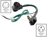 NEMA 10-30P to NEMA 14-30R dryer outlet adapter