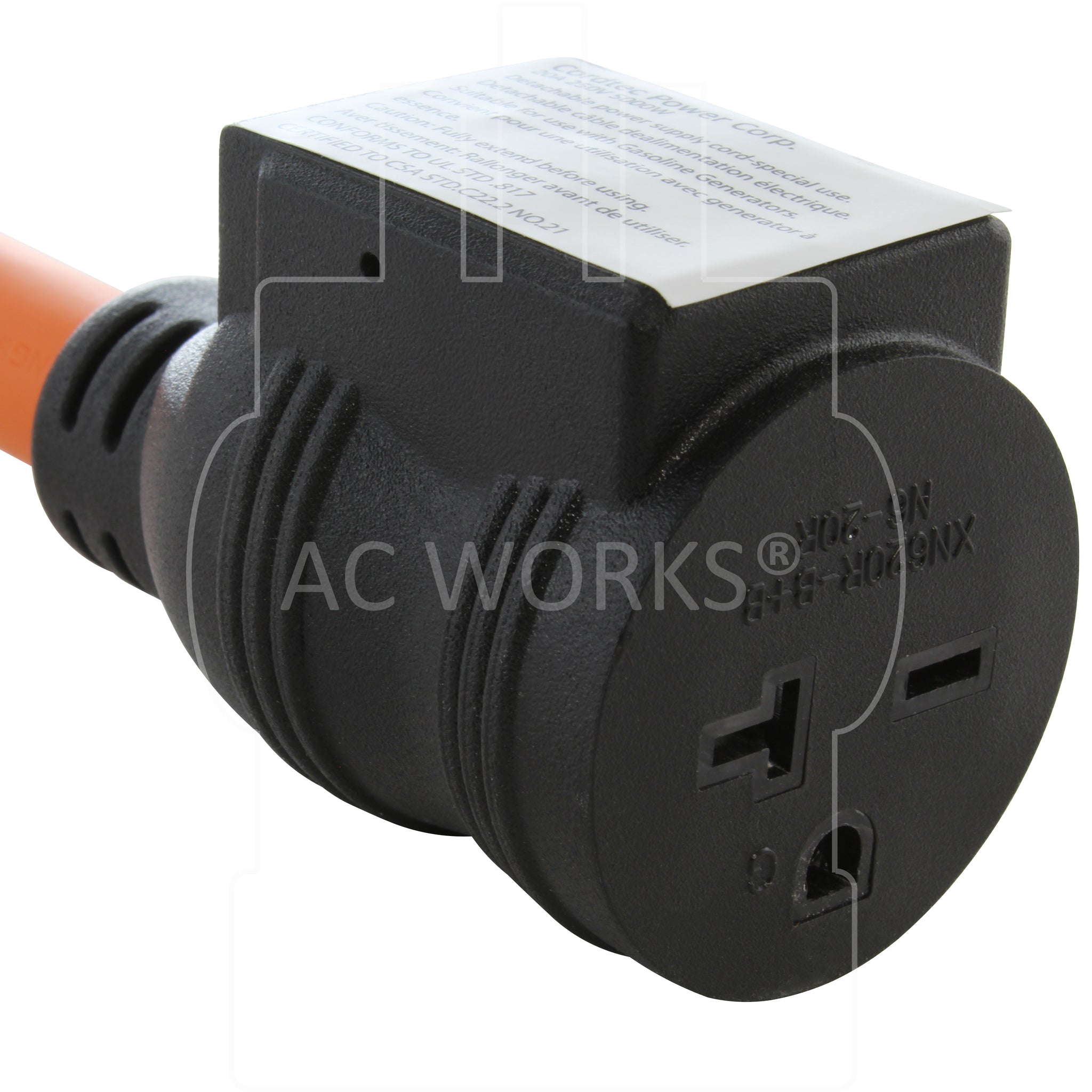 1FT 30A 4-Prong 14-30P Dryer Plug to 6-15/20 Outlet with 20A
