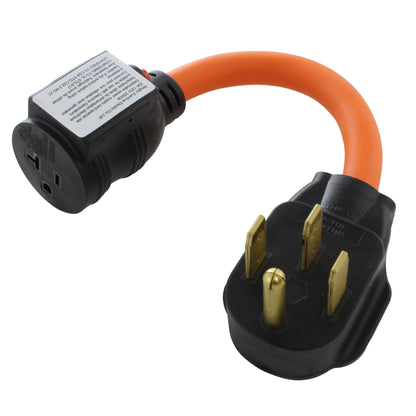 50 Amp To 20 Amp Adapter – NEMA 14-50P To 4x 5-20R/15R Outlet Plug For RV, Generator, & Worksites