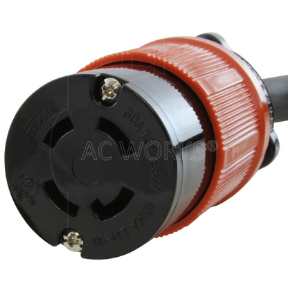 AC WORKS® [S1450L1430] 14-50P 50A Plug to L14-30R 4-Prong 30A Generator Locking Connector