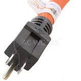 NEMA 5-15P, 515 male plug, 15 amp household plug, nickel-plated plug