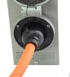 flexible temporary power adapter, locking adapter, emergency power adapter