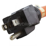 NEMA 5-15P, 515 male plug, 15 amp 125 volt household plug