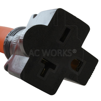 AC WORKS® [S630620-012] 1FT 30A 3-Prong 6-30P Commercial HVAC Plug to 6-15/20 Outlet