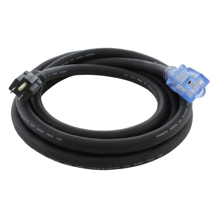 AC WORKS® [SD515520] SOOW 10 Gauge NEMA 5-15P to NEMA 5-20R 15/20A Super Duty Rubber Extension Cord