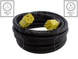 NEMA 5-15 rubber cord with 10 gauge wire to reduce voltage drop