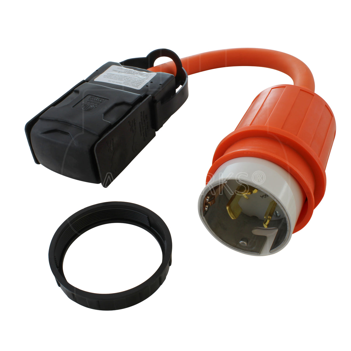 1.5FT SS2-50P/ CS6365 Locking Plug to (4) Home Outlets with 20A Breaker ...
