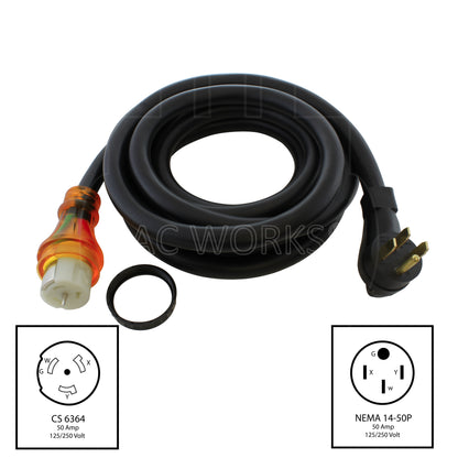 NEMA 14-50P to CS6364 50A cord