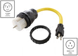 NEMA 5-15P to CS6364, 515 male plug to CS6364 female connector, household plug to California Standard 6364