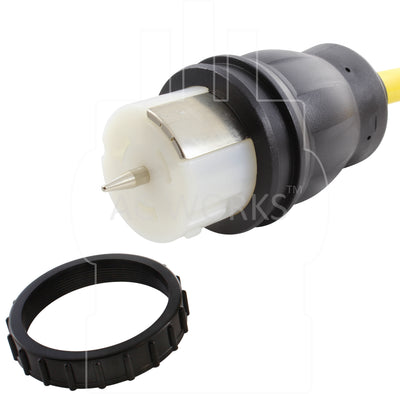 CS6364, 50 amp transfer switch connector, 50 amp RV connector, 50 amp shore power connector, locking connector with ring
