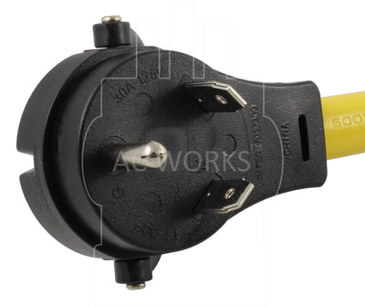 AC Works Brand, AC Connectors, NEMA TT-30P, TT30 plug, 30 amp travel trailer plug