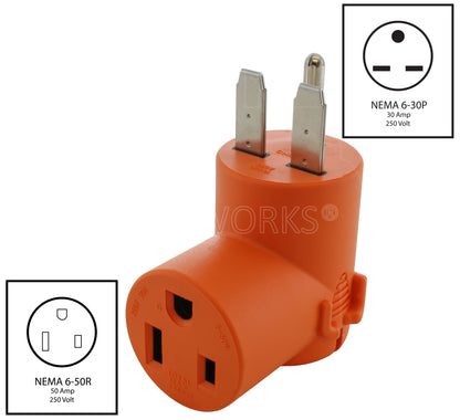 NEMA 6-30P to NEMA 6-50R 250V Adapter