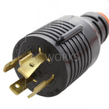 NEMA L14-20P, L1420 male plug, 4-prong 20 amp 125/250 volt locking plug