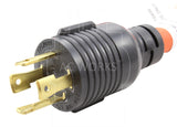 NEMA L14-30P, L1430 male plug, 4 prong twist lock plug, 30 amp 4 prong twist lock plug, AC Works Brand, AC Connectors